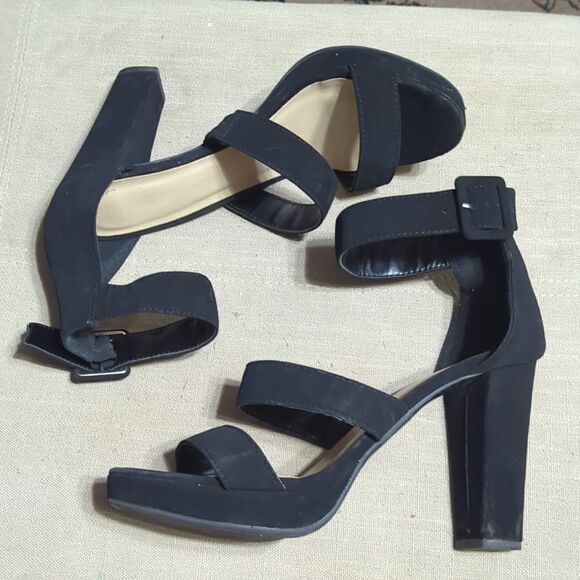 Windsor Gotta Have It Nubuck Platform Block Heels sz9 - Picture 3 of 4